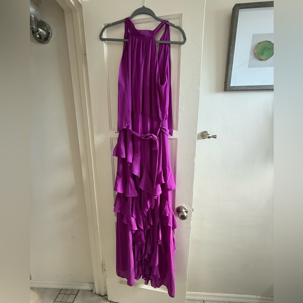 Vibrant Purple Ruffled Maxi Dress